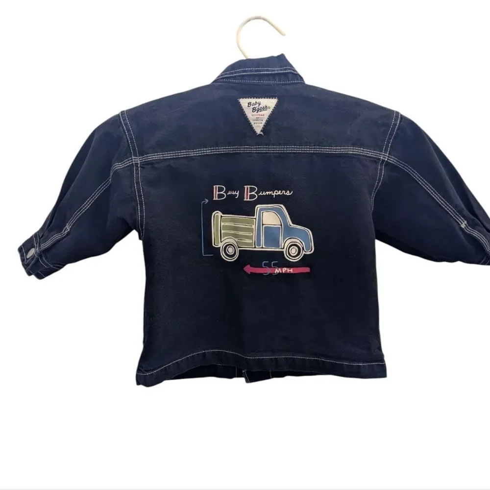 Oshkosh B'Gosh‎ Rare Vintage Infant Black Denim Car Jacket